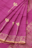 Azalea Spring Chanderi Cotton Silk Saree with Handblock