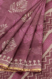 Blossom Tessellate Chanderi Cotton Silk Saree with Handblock