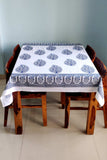 Blue Tessellate Cotton Handblock Table Cover