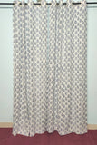Cotton Handblock Curtain Azure Fern