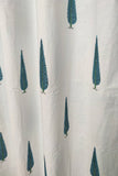 Cotton Handblock Curtain Green Pine
