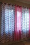 Cotton Handblock Curtain Red Fir