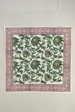 Tendrils Cotton Handblock Cushion Cover 18 by 18