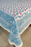 Cotton Handblock Table cover Spring Flowers