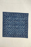 Zigzags Cotton Indigo Dye Handblock Cushion Cover