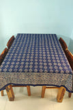 Cotton Indigo Dye Handblock Table Cover Indigo Diyas