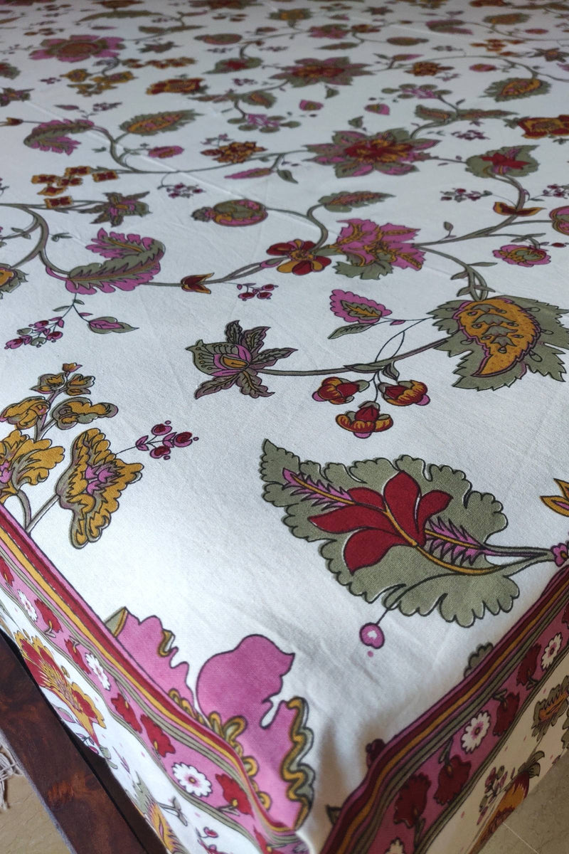 Cotton Jaipuri Bedsheet Foliage