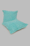Cyan printwork cotton cushion cover with handblock