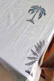 Date Palm Cotton Handblock Table Cover