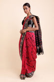 Devi's Eyes Chanderi Cotton Silk Saree with Handblock and Batik