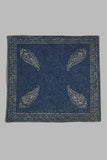 Indigo feather cotton cushion cover with handblock