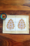Marigold Bouquet Canvas Handblock Mats Set of 6
