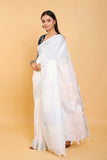 Pearly Loom Woven Linen Saree
